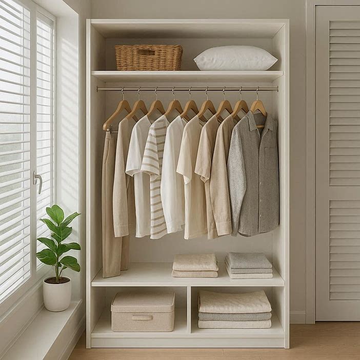 pest-free modern wardrobe setup with good lighting and airflow